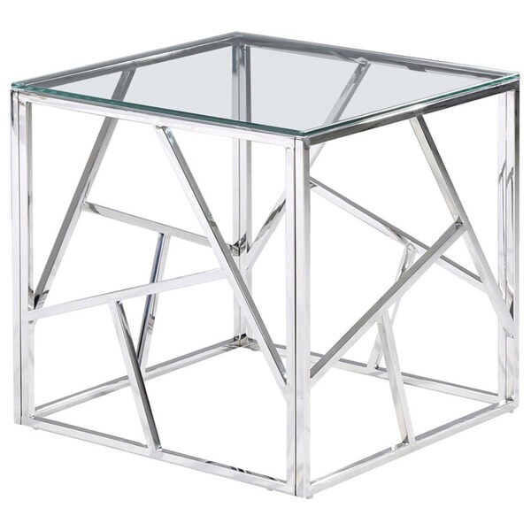 Kd Gabinetes Stainless Steel Living Room Silver End Table - KD2194489