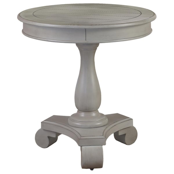 Kd Gabinetes Hene Transitional Antique Living Room Round End Table, Grey - KD2815127