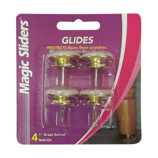 Magic Sliders Magic Sliders 5005779 1 x 1 in. Steel Slide Glides - 4 per Pack - 5005779