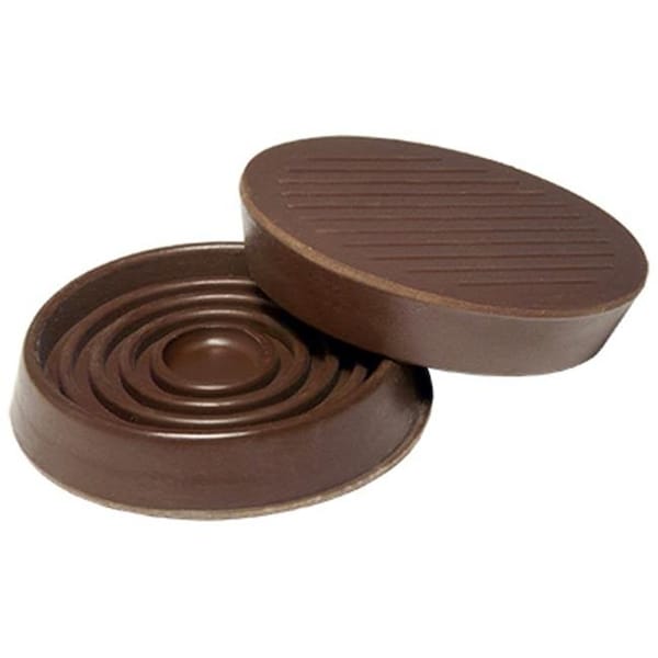 Richelieu Richelieu America 235944 1.75 in. TruGuard Round Rubber Cup; Brown - Pack of 4 - 235944