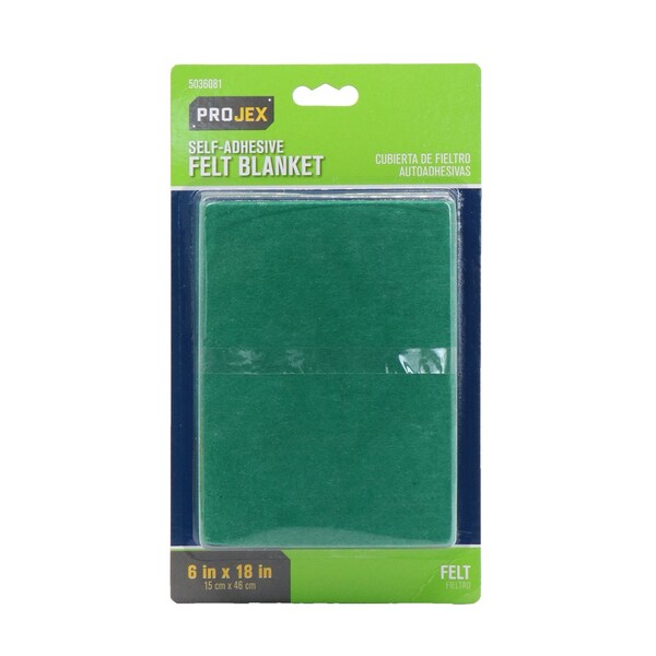 Projex Projex Felt Self Adhesive Blanket Green Square 6 in. W X 18 in. L 1 pk - P0092
