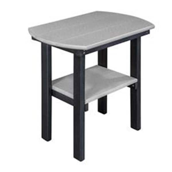 American Furniture 22 x 16 x 24 in. Oval End Table with Black Base, Light Gray - 525LGB