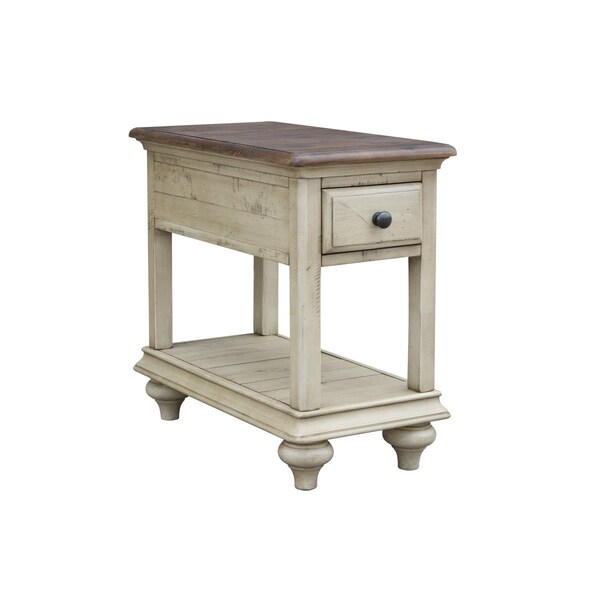 Fine-Line Shades of Sand End Table Narrow Drawer & Shelf - FI3200384