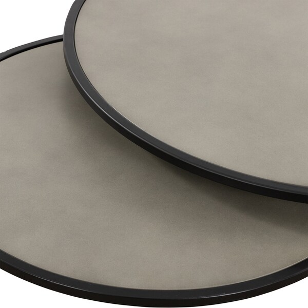 Armen Living Rina Concrete and Black Metal 2 Piece Nesting End Table Set - LCRILACCGR