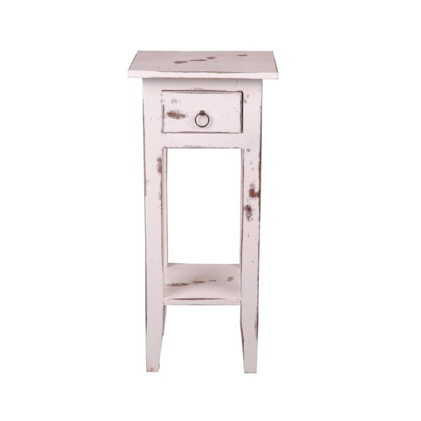 Seatsolutions Sunset Trading Cottage Heavy Distressed Whitewash Narrow Side Table - SE1209120