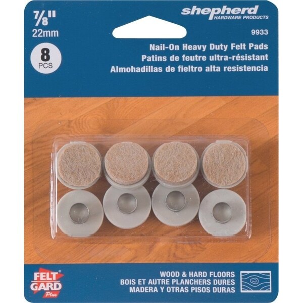 Shepherd Hardware Furniture Pad, Felt Cloth, Almond, 8PK - 9933