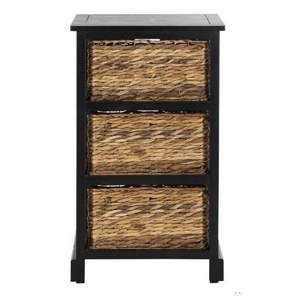 Safavieh Halle Storage Side Table- Distressed Black - 29.5 x 13.4 x 17.3 in. - AMH5738A