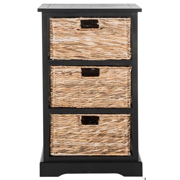 Safavieh Halle Storage Side Table- Distressed Black - 29.5 x 13.4 x 17.3 in. - AMH5738A