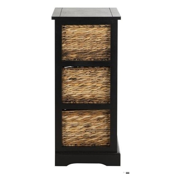Safavieh Halle Storage Side Table- Distressed Black - 29.5 x 13.4 x 17.3 in. - AMH5738A