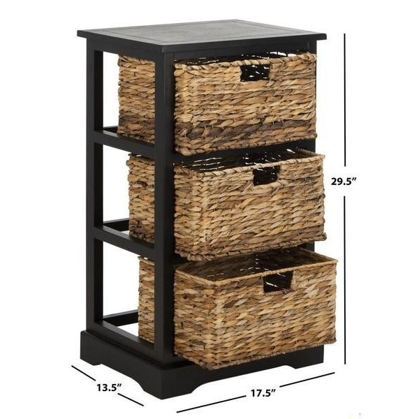 Safavieh Halle Storage Side Table- Distressed Black - 29.5 x 13.4 x 17.3 in. - AMH5738A