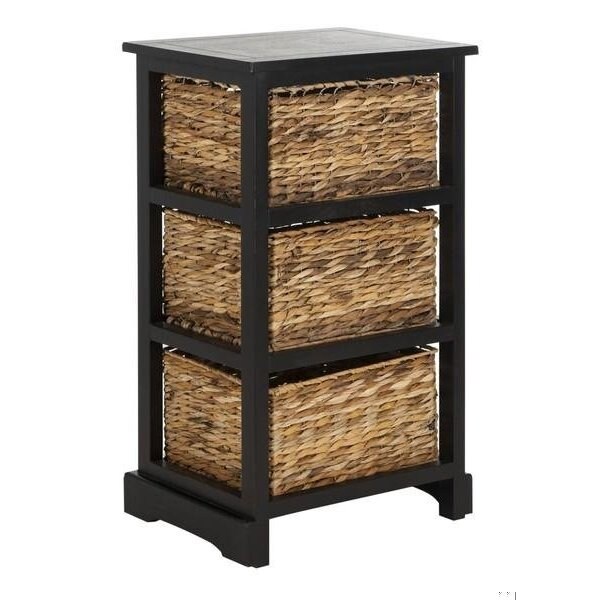 Safavieh Halle Storage Side Table- Distressed Black - 29.5 x 13.4 x 17.3 in. - AMH5738A