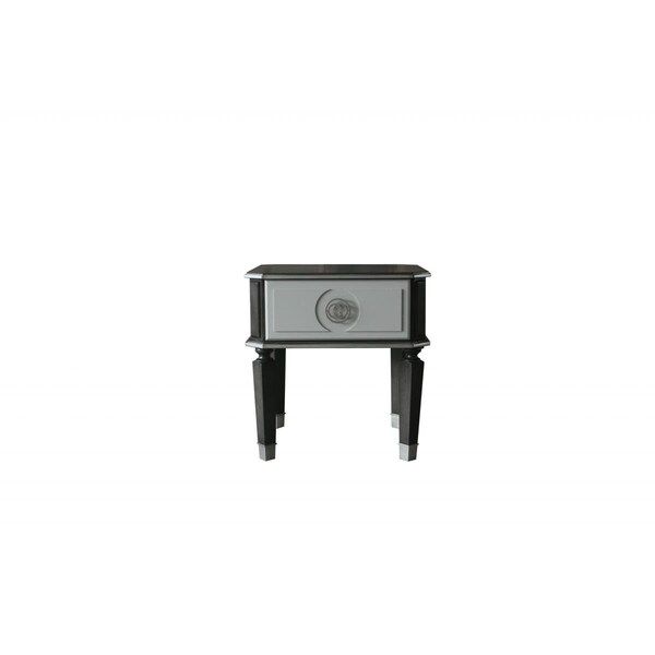 Homeroots 24 in. Manufactured Wood Square End Table Charcoal & Light Gray - 485878