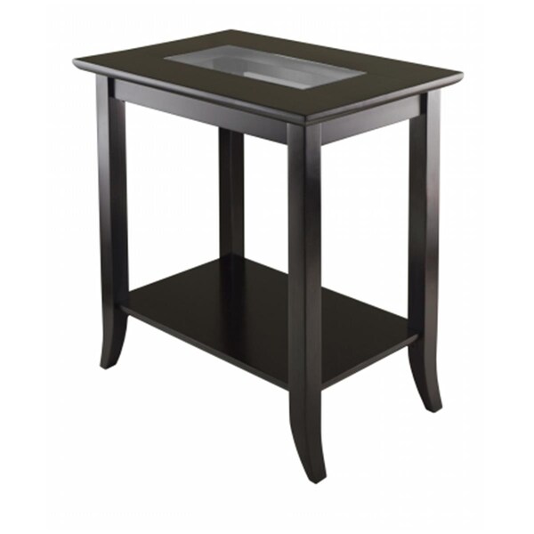 Doba-Bnt Genoa Rectanugular End Table with Glass Top and shelf - SA143762