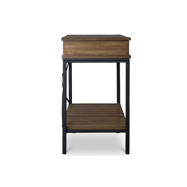 Baxton Studio Newcastle Wood and Metal Console Table-Criss-Cross - 111-5492