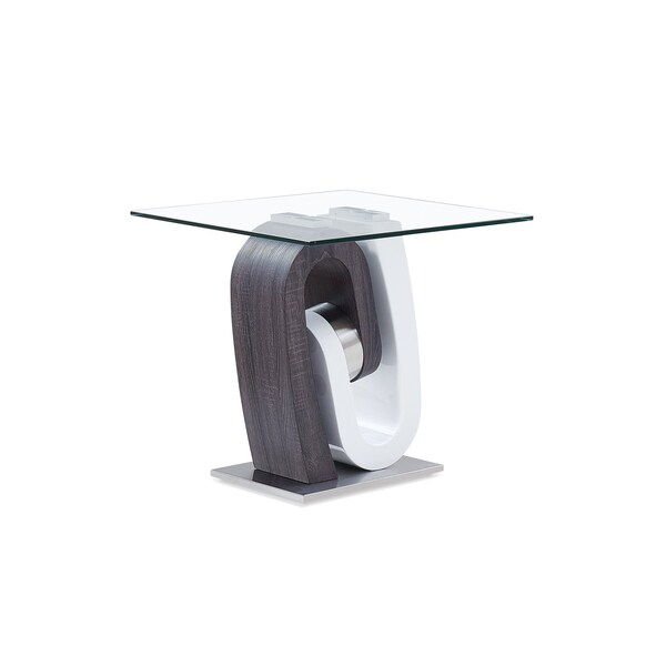 Global Furniture Usa Contemporary 10mm Tempered, Brushed, High Gloss, Paper T4127 End Table - 3225