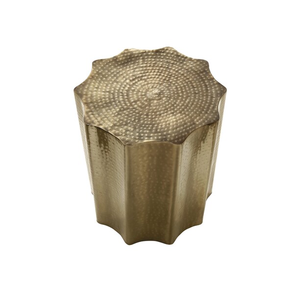 Monarch Specialties Accent Table, Drum, Side, End, Nightstand, Lamp, Living Room, Bedroom, Gold Metal, Contemporary - I 3900