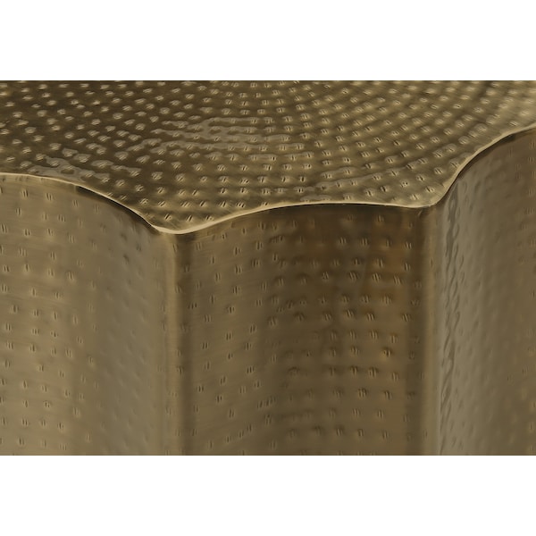 Monarch Specialties Accent Table, Drum, Side, End, Nightstand, Lamp, Living Room, Bedroom, Gold Metal, Contemporary - I 3900