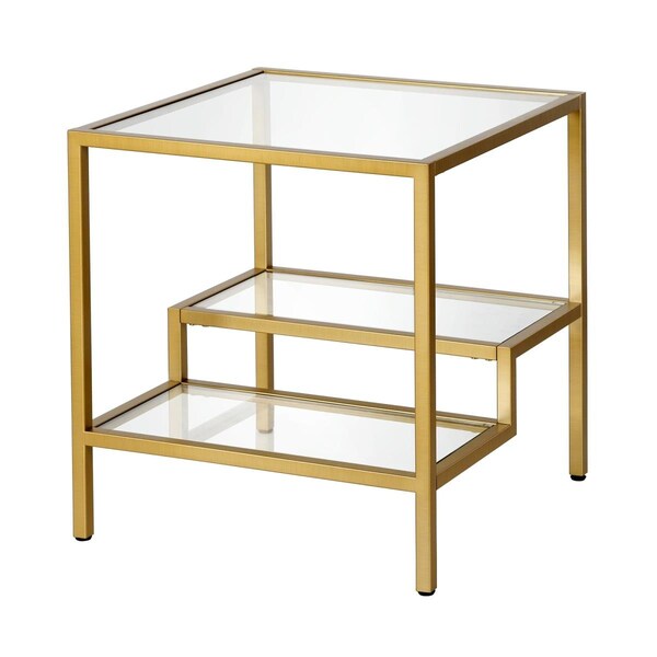 Hudson & Canal Henn  Hart  Lovett Brass Side Table - 22 x 20 x 20 in. - ST0360