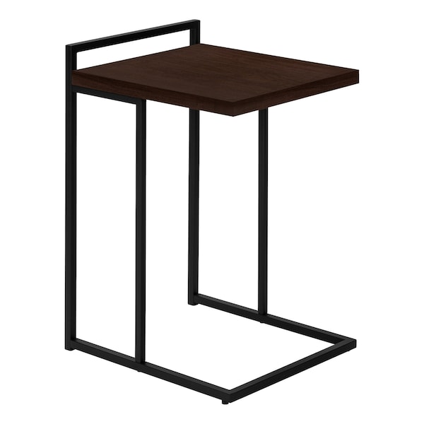 Monarch Specialties Accent Table, C-shaped, End, Side, Snack, Living Room, Bedroom, Metal, Laminate, Brown, Black - I 3635