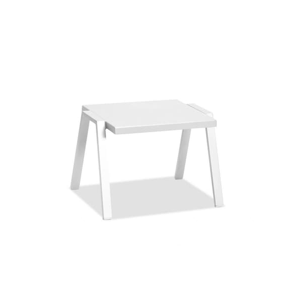 Homeroots White Aluminum Side Table, 22 x 18 x 16 in. - 372272