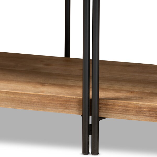 Baxton Studio Tarah Modern Natural Brown Finished Wood and Black Finished Metal Console Table - 178-11315-ZORO