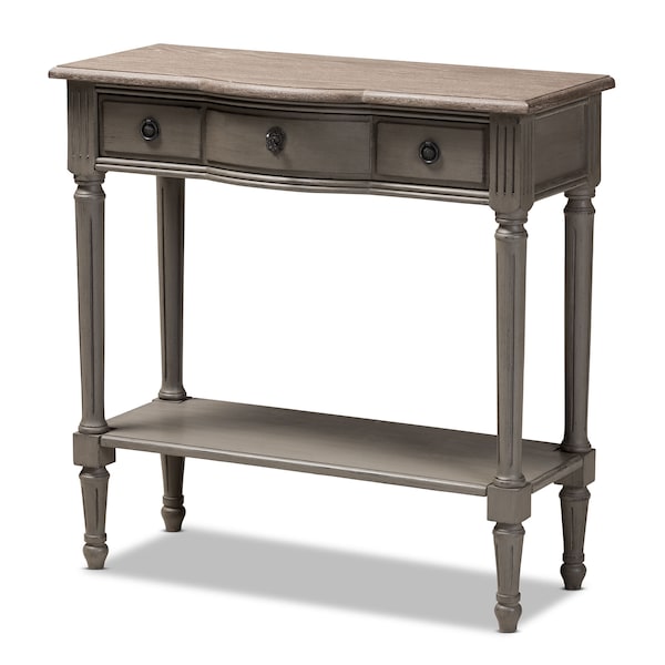 Baxton Studio Noelle French Provincial Gray Finished 1-Drawer Wood Console Table - 155-8845