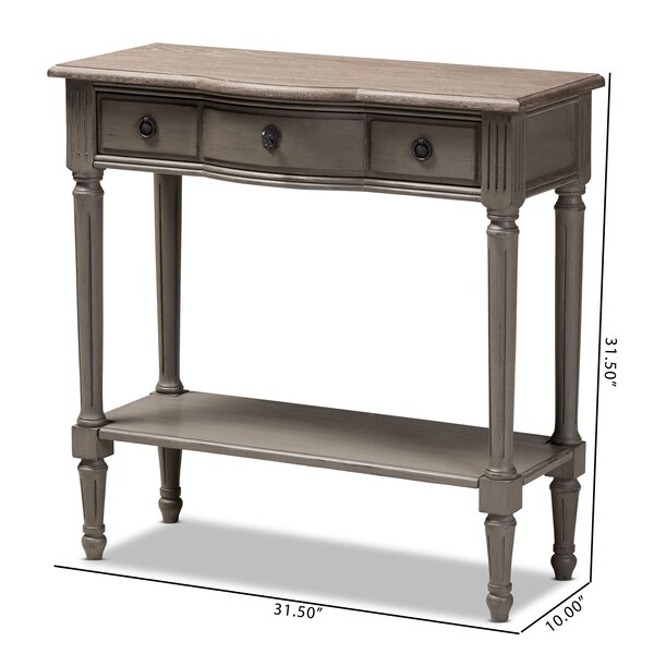 Baxton Studio Noelle French Provincial Gray Finished 1-Drawer Wood Console Table - 155-8845