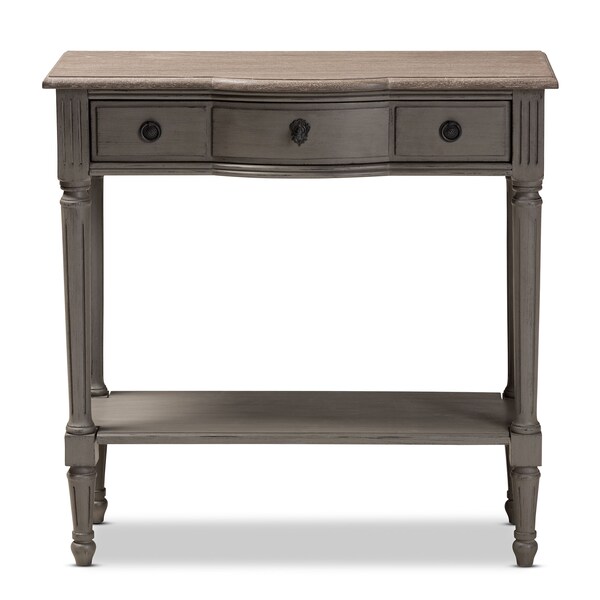 Baxton Studio Noelle French Provincial Gray Finished 1-Drawer Wood Console Table - 155-8845