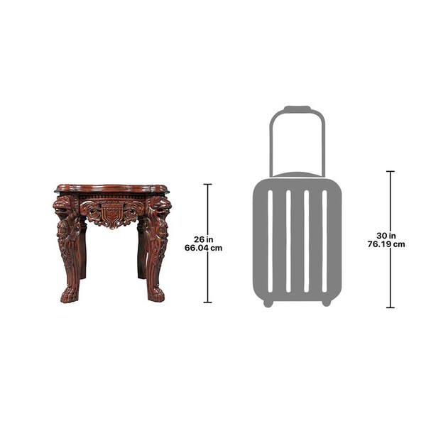 Design Toscano Specialty Accent Table, 24 Inch W, 26 Inch H, Browns - AF57318