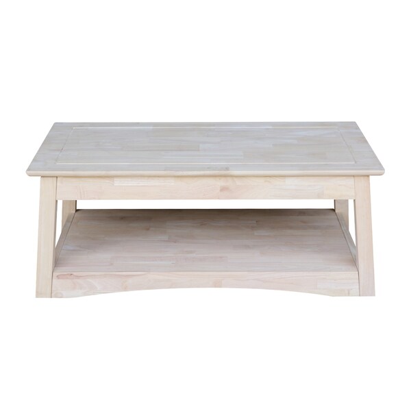 International Concepts Rectangle Bombay Tall Coffee Table-Includes Lift Top, 24 in W, 40 in L, 18 in H, Wood, Unfinished - OT-4TCL
