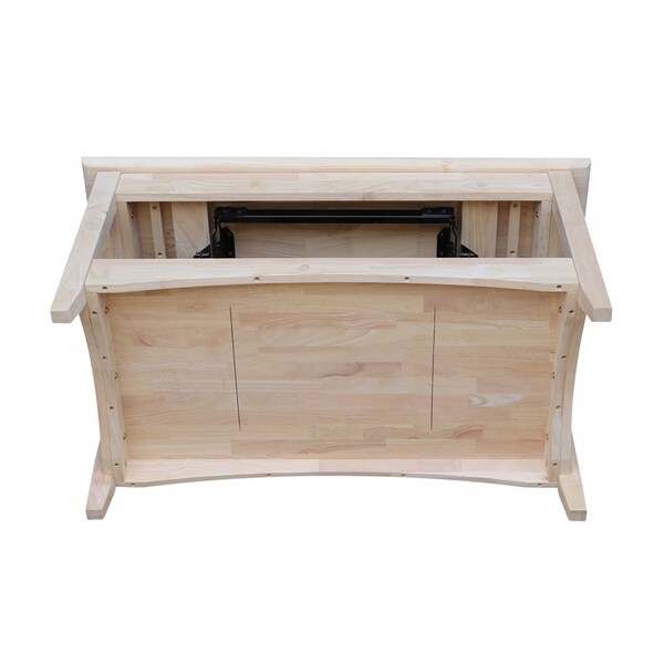 International Concepts Rectangle Bombay Tall Coffee Table-Includes Lift Top, 24 in W, 40 in L, 18 in H, Wood, Unfinished - OT-4TCL