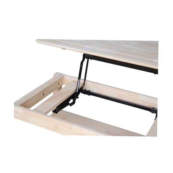 International Concepts Rectangle Bombay Tall Coffee Table-Includes Lift Top, 24 in W, 40 in L, 18 in H, Wood, Unfinished - OT-4TCL