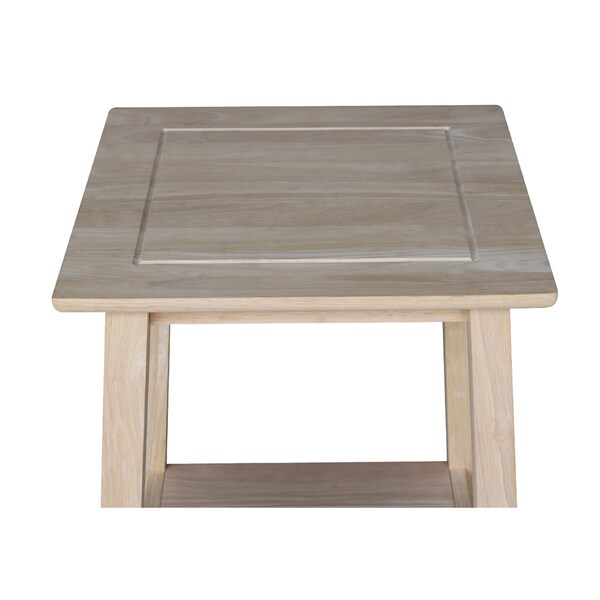 International Concepts Rectangle Bombay Tall End Table, 18 in W, 18 in L, 25 in H, Wood, Unfinished - OT-4TE