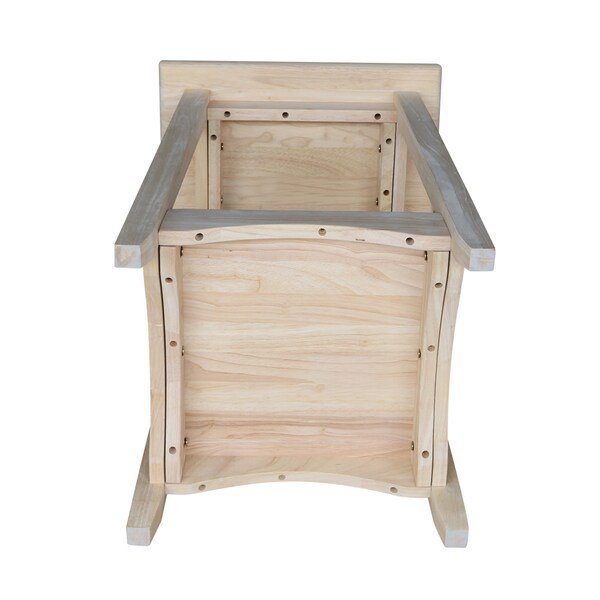 International Concepts Rectangle Bombay Tall End Table, 18 in W, 18 in L, 25 in H, Wood, Unfinished - OT-4TE