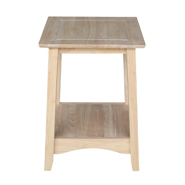 International Concepts Rectangle Bombay Tall End Table, 18 in W, 18 in L, 25 in H, Wood, Unfinished - OT-4TE