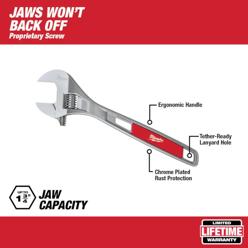 Llave ajustable de 15 pulgadas y llave ajustable de 12 pulgadas de Milwaukee - 48-22-7412-48-22-7415