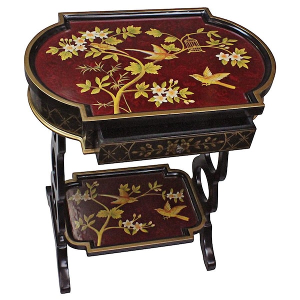 Design Toscano The Terrace of Shanghua Asian Style Lacquered Side Table - OA134