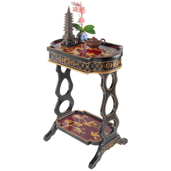 Design Toscano The Terrace of Shanghua Asian Style Lacquered Side Table - OA134