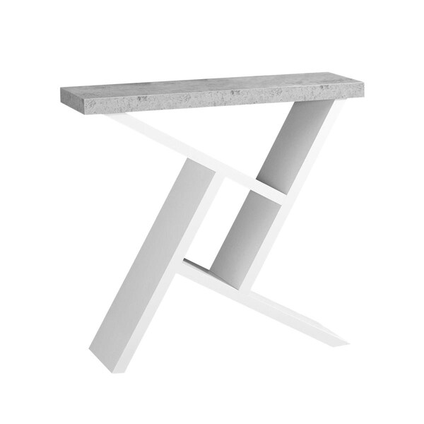 Towels Usa 36 in. Accent Table with Cement-Look Hall Console, White - TO2618138