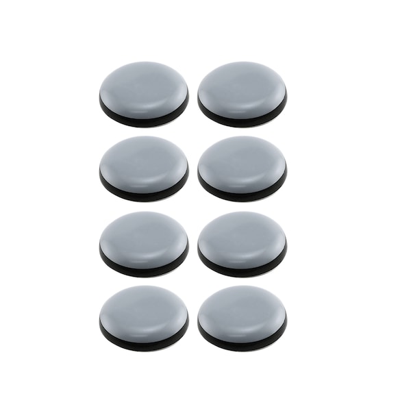 Prime-Line 1 in. Gray/Black Plastic Round Self-Stick Permanent Furniture Pads 8 Pack - MP75108