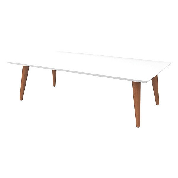 Manhattan Comfort Rectangle Utopia Low Rectangle End Table in White Gloss, 40.15 W, 20.86 L, 11.81 H, MDF - 89451