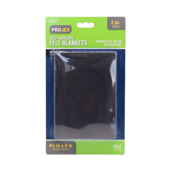 Projex Projex Felt Self Adhesive Blanket Brown Rectangle 4-1/4 in. W X 6 in. L 2 pk - P0115