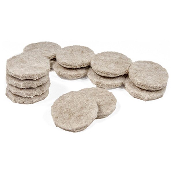 Richelieu 1 in. TruGuard Round Heavy Duty Self Adhesive Felt Pads, Tan, 16PK - 235726