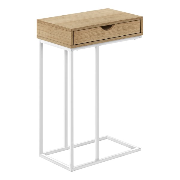 Monarch Specialties Side Table, 15.75 W, 24 H, Particle Board, Metal, Natural - I 3775