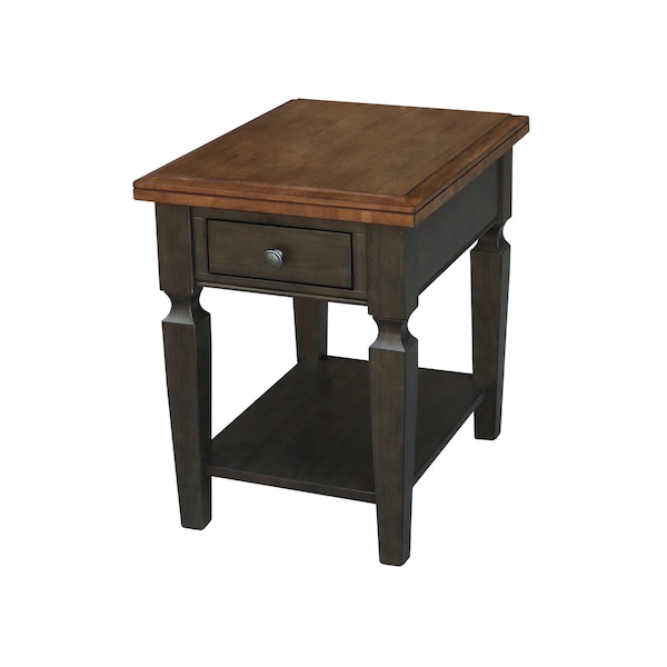 International Concepts Rectangle Vista End Table, 18 in W, 24 in L, 24 in H, Wood, Hickory/Washed Coal - OT45-15E
