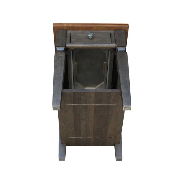 International Concepts Rectangle Vista End Table, 18 in W, 24 in L, 24 in H, Wood, Hickory/Washed Coal - OT45-15E