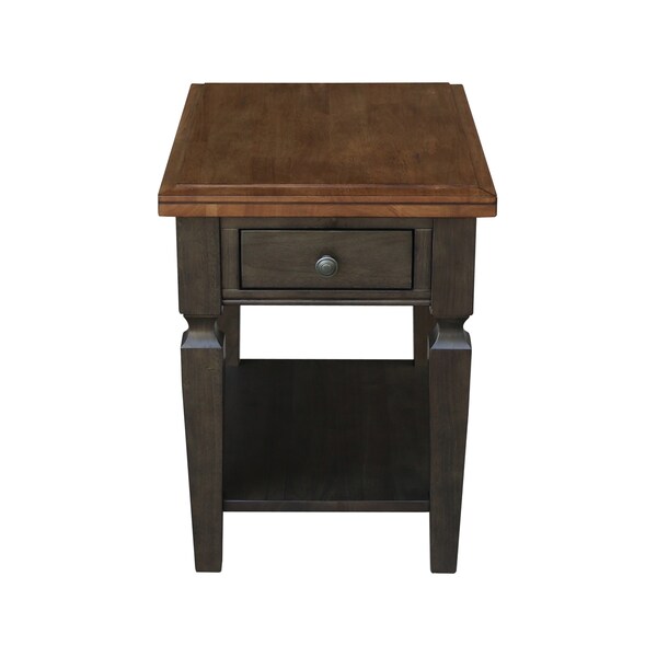 International Concepts Rectangle Vista End Table, 18 in W, 24 in L, 24 in H, Wood, Hickory/Washed Coal - OT45-15E