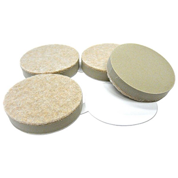 Convenience Concepts 1.5 in. TruGuard Round Self Leveling Heavy Duty Self Adhesive Felt Pads, Tan, 4PK - HI2482394