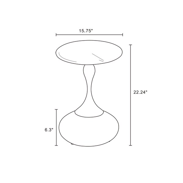 Manhattan Comfort Round End Table, 15.75 in L, Stainless Steel, Brown and Gold - ET006-BR