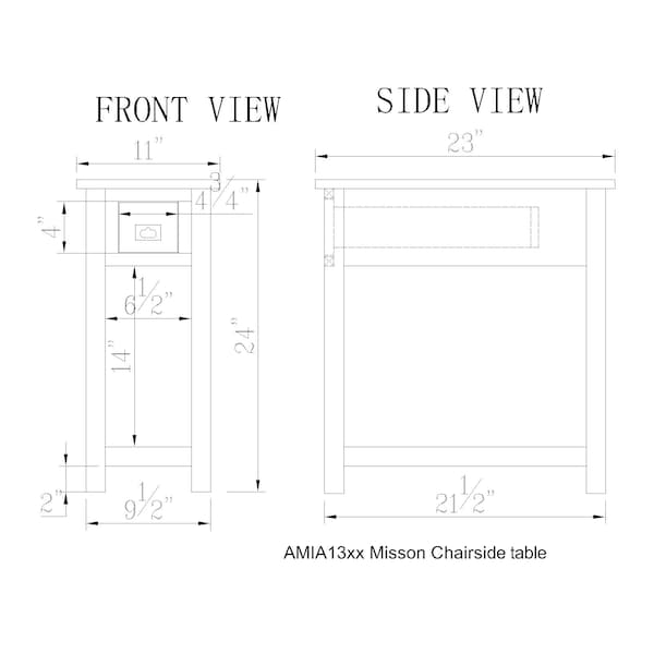 Alaterre Furniture 11 W, 23" L, 24 H, Wood, composite wood and wood veneer, Espresso - AMIA13P0